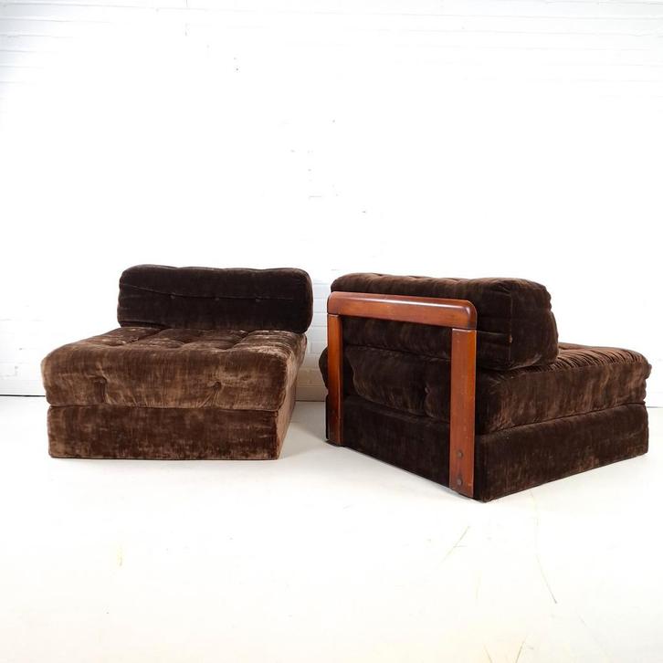 2x vintage slaapfauteuil, Antiek en Kunst, Antiek | Meubels | Stoelen en Sofa's, Ophalen