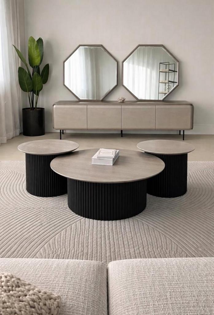 Keramische Salontafel Set - Modern Design, Huis en Inrichting, Tafels | Sidetables, Nieuw, 50 tot 75 cm, 100 tot 150 cm, Rond