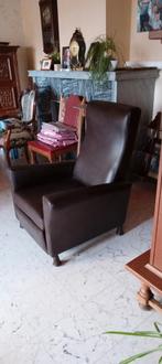 Zetel in skai, Huis en Inrichting, Ophalen, Gebruikt, Eenpersoons, 75 tot 100 cm