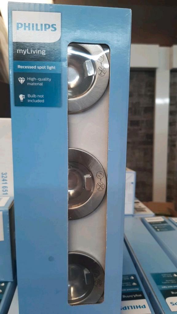 Partij PHILIPS inbouwspotjes rvs nieuw in doos., Huis en Inrichting, Lampen | Spots, Nieuw, Ophalen of Verzenden