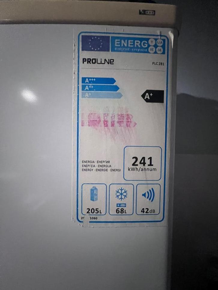 Réfrigérateur Proline 2 portes, Elektronische apparatuur, Koelkasten en IJskasten, Gebruikt, Met aparte vriezer, 200 liter of meer