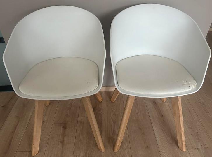 Chaises de salle à manger (4), Maison & Meubles, Chaises, Utilisé, Quatre, Bois, Blanc, Enlèvement