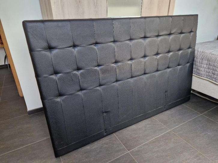 Luxe Hoofdbord ONYX Zwart – Skai / Kunstleder – 180 cm, Huis en Inrichting, Slaapkamer | Boxsprings, Gebruikt, 180 cm, Tweepersoons