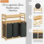 Wasmand met 3 vakken | bamboe | 148 L | Nieuw, Huis en Inrichting, Woonaccessoires | Schalen en Manden, Verzenden, -, Nieuw, -