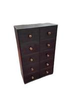 Meuble de rangement 10 tiroirs en bois massif Sheesham, Teck, 25 à 50 cm, Comme neuf, Contemporain