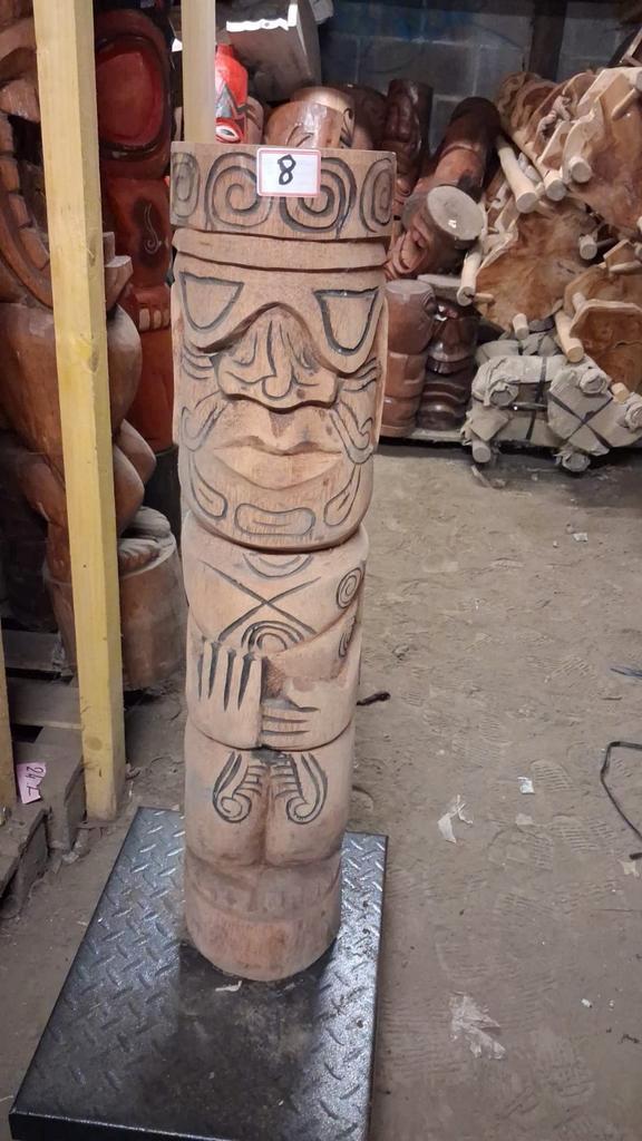 statue totem Tiki 100 cm en bois de cocotier prix imbattable, Antiek en Kunst, Kunst | Beelden en Houtsnijwerken, Ophalen of Verzenden