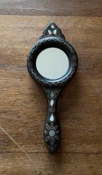 Ancien miroir fait main bois nacre insert métaux précieux, Moins de 50 cm, Moins de 100 cm