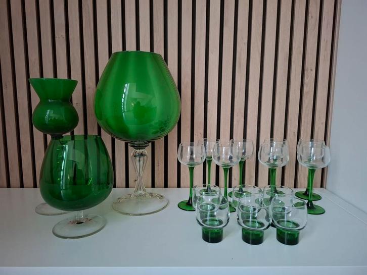 Vintage vazen en glazen, Antiek en Kunst, Antiek | Glaswerk en Kristal, Ophalen