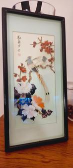 Mooi tafereel parelmoer van 2 vogels, Antiek en Kunst, Ophalen of Verzenden