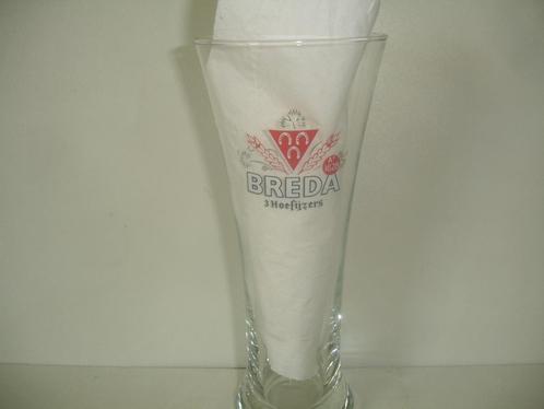 Bierglas Breda 3 Hoefijzers, brij De Drie Hoefijzers, Verzamelen, Biermerken, Zo goed als nieuw, Glas of Glazen, Overige merken