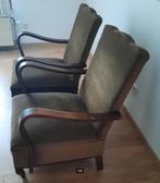 2 Stoffen zetels/stoelen, Ophalen, Hout, Gebruikt, Twee
