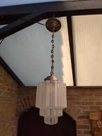 Art Deco hanglamp glas en messing 1930-1940, Antiek en Kunst, Ophalen