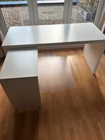 Ikea MALM wit bureau, schuifplank, zeer goede staat, Huis en Inrichting, Bureaus, Ophalen, Bureau