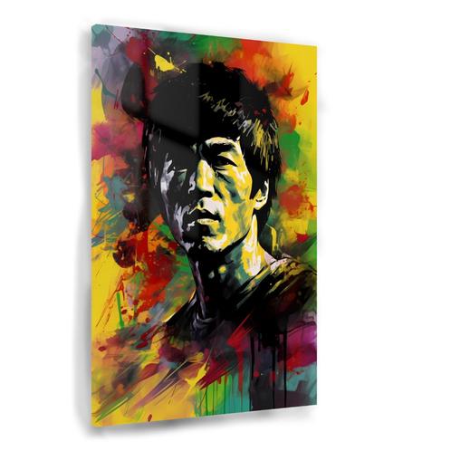 Portrait de Bruce Lee Peinture sur verre 60x90cm + Système d, Antiquités & Art, Art | Peinture | Moderne, Envoi