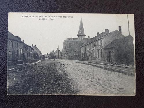 Postkaart Krombeke Crombeke Kerk en Westvleteren steenweg, Verzamelen, Postkaarten | België, Ongelopen, West-Vlaanderen, Voor 1920