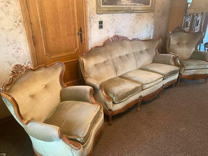 klassieke salonset in Louis XV-stijl / barokstijl, Huis en Inrichting, Zetels | Complete zithoeken, Hout, Ophalen
