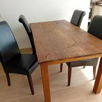 (Eet)tafel teak + 4 stoelen, demonteerbaar, perfecte staat, Huis en Inrichting, Complete eetkamers, Ophalen, Zo goed als nieuw