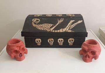 HALLOWEEN schrijfbureau houten kist FIESTA DE MUERTES beschikbaar voor biedingen