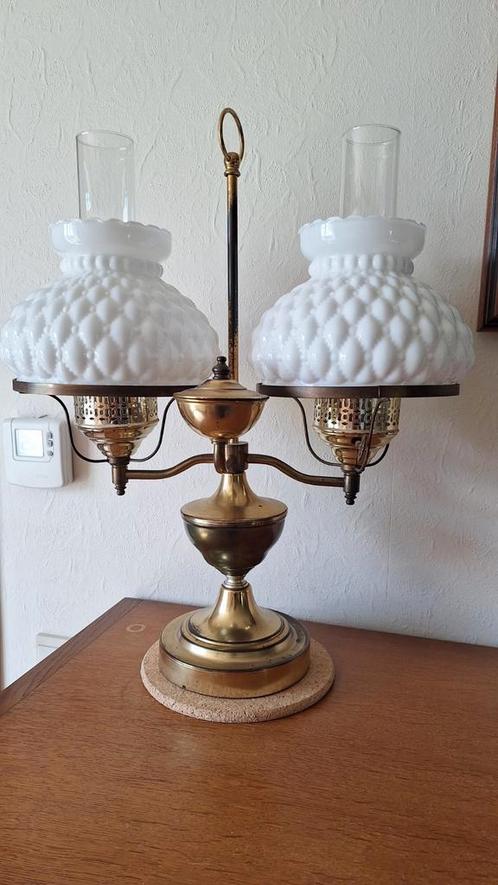 Antieke staanlamp met 3 armen uit metaal ongeveer 4 kg., Antiek en Kunst, Antiek | Verlichting, Ophalen