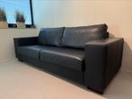 Als nieuw | Zwart lederen design bank zetel 230cm, Huis en Inrichting, Zetels | Zetels, Ophalen, Zo goed als nieuw