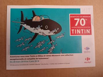 Tintin Hergé : folder publiart Carrefour - 2018 disponible aux enchères