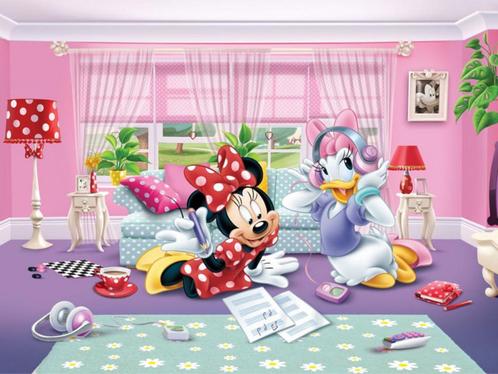 Minnie Mouse en Katrien VLIES fotobehang, Afm. 360 x 270 cm, Kinderen en Baby's, Kinderkamer | Inrichting en Decoratie, Nieuw