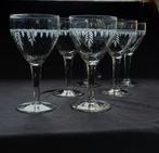 8 grands verres gravés ,anciens ,Français., Ophalen of Verzenden
