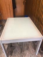 Table  aluminium et verre - extensible, Rectangulaire, Utilisé, Enlèvement ou Envoi, Aluminium