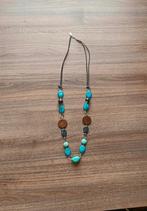 Lange ketting - Sieraden - Juwelen - Bruin & blauw - €2,50, Ophalen, Gebruikt, Blauw