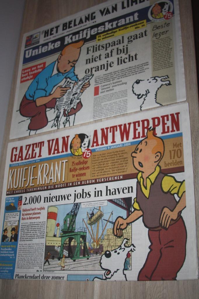 1x Kuifje krant GVA 2004 , als nieuw, Verzamelen, Stripfiguren, Zo goed als nieuw, Overige typen, Kuifje, Ophalen of Verzenden