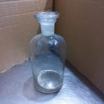 Oude glazen labofles met glazen stop., Enlèvement ou Envoi