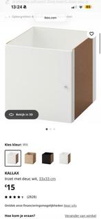 8 Kallax inzet deurtjes in wit, Ophalen, Zo goed als nieuw