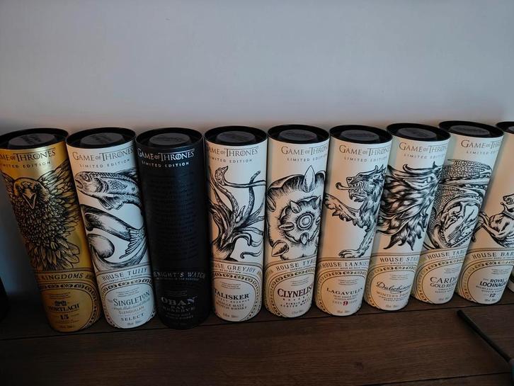 Lot 9 bouteilles whisky "Game of Thrones", Verzamelen, Wijnen, Zo goed als nieuw, Ophalen of Verzenden