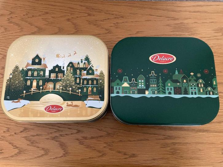 Blikken  Kerst  Delacre, Verzamelen, Blikken, Zo goed als nieuw, Ophalen of Verzenden