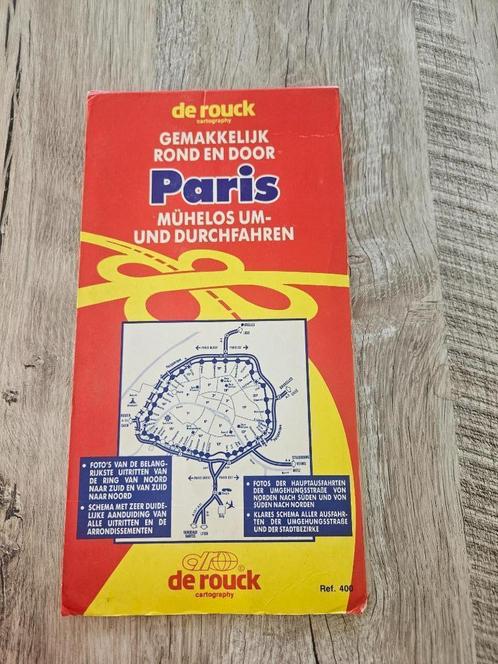 Kaart van Parijs - De Rouck, Boeken, Atlassen en Landkaarten, Gelezen, Overige typen, Frankrijk, 1800 tot 2000, Ophalen of Verzenden