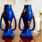 Art nouveau tulpen duo vazen in perfecte staat, Ophalen of Verzenden