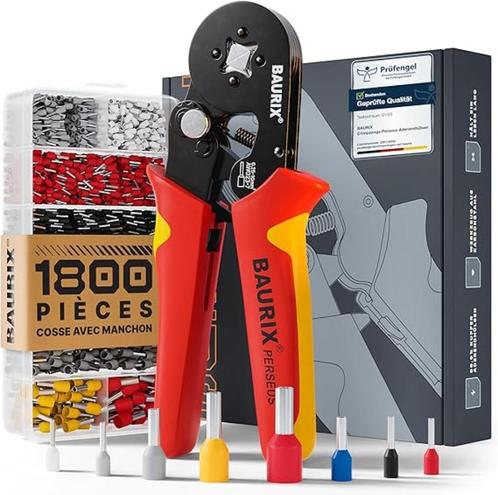 BAURIX Krimptang met 1800 kabeluiteinden SNELLE RGATIS LEV, Hobby en Vrije tijd, Overige Hobby en Vrije tijd, Nieuw, Verzenden