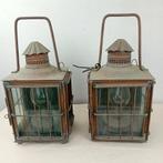 Koppel grote massieve koperen lantaarns, Antiek en Kunst, Curiosa en Brocante, Ophalen of Verzenden