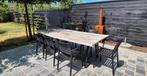 Tuintafel eik, Tuin en Terras, Tuintafels, Ophalen, Gebruikt, Rechthoekig, Hout