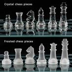 Glass Chess Set  with Frosted and Clear Pieces, Crystal Ches, Enlèvement ou Envoi