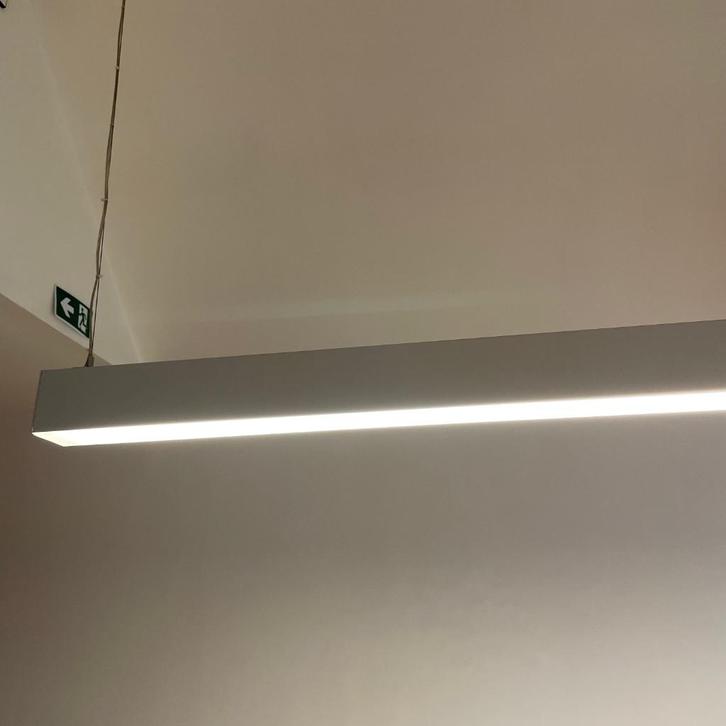 kantoorverlichting, Huis en Inrichting, Lampen | Hanglampen, Gebruikt, 75 cm of meer, Metaal, Ophalen