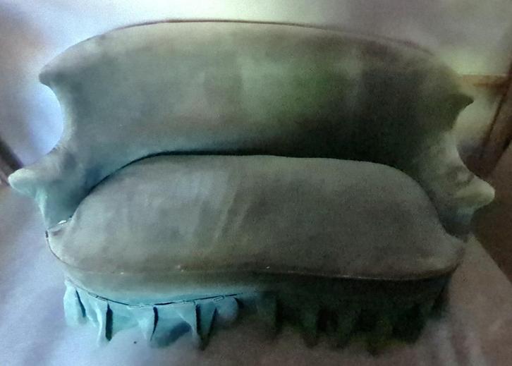 Barnfind BOUDOIR canapé emerald met fauteuil, Antiek en Kunst, Antiek | Meubels | Stoelen en Sofa's, Ophalen