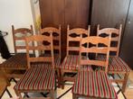 6 vintage retro stoelen, Huis en Inrichting, Stoelen, Ophalen, Hout, Gebruikt, Bruin