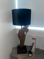 Lamp op natuurlijke houten sokkel, Huis en Inrichting, Ophalen, Eigentijdse kunst, 75 cm of meer, Metaal