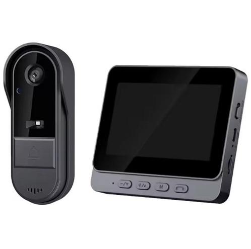 Draadloze Video Deurbel met 4.3” Scherm ( monitor ), Huis en Inrichting, Deurbellen, Nieuw, Draadloos, Compatibel met smartphone