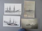 4 oude foto,s kaarten schepen boten, Verzamelen, Verzenden, Zo goed als nieuw, Motorboot, Kaart, Foto of Prent