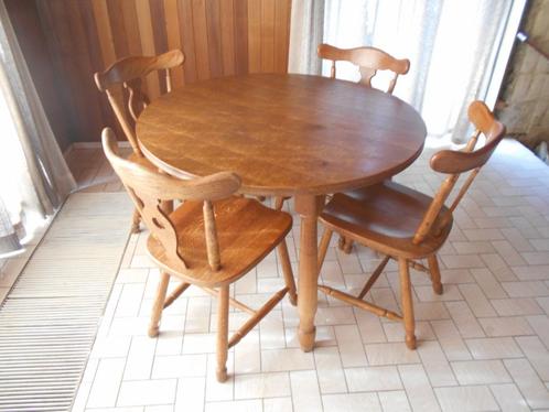 Table à manger en chêne avec 4 chaises, Maison & Meubles, Tables | Tables à manger, Utilisé, 100 à 150 cm, 100 à 150 cm, Quatre personnes