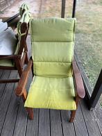 Tuintafel met 4 stoelen., Ophalen, Gebruikt, Rond, Hout
