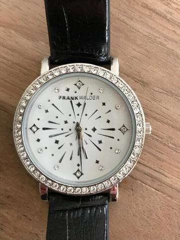 Nieuw Frank Walder horloge, leren band en strass beschikbaar voor biedingen