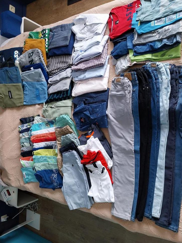 PAKKET JONGENSKLEREN 146-152-158 MET MERKKLEDIJ - 72 stuks, Kinderen en Baby's, Kinderkleding | Kinder-kledingpakketten, Maat 146